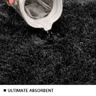 Black Tufting Shaggy Bathroom Rugs 2250GSM Water Absorbent Rugs For Bathroom